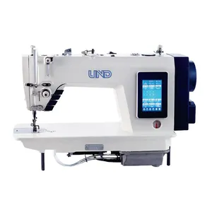 UND-9000A Máquina de costura de ponto fixo semi-seco com motor de passo e aparador UBT Máquina de costura de agulha única de acionamento direto