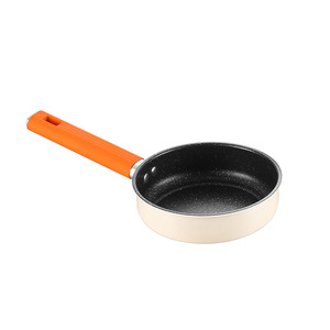 Deshilang Jincheng Non Stick Cookware Set 2 Piece Baby Food <b>Pan</b> Milk <b>Pan</b> Frying <b>Pan</b> Set With Lid Orange <b>Handle</b> - Product Image 4