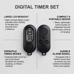 Portable Count up Down <b>Timer</b> with on Off <b>Switch</b> Mini Digital <b>Timer</b> for Kitchen Study Time Management Tool - Product Image 6
