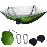 Hamac en nylon haute résistance pour deux personnes, portable, avec sangles pour arbres, pour les aventures en plein air et le jardin