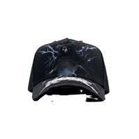 Gorra de Béisbol Mago G5 de 5 Paneles, 100% Original, de Gamuza Negra con Borde Ancho, Detalle de Lazo Deportivo, Transpirable, Impermeable, Diseño a Mano