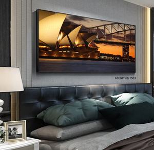 La noche de la ciudad impresiones de la lona moderna <span class=keywords><strong>paisaje</strong></span> arte de HD arte trabajo de pintura de <span class=keywords><strong>paisaje</strong></span> - Product Image 1