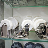 3 "4" 5 "Pouces en Acier Inoxydable SUS 304 Roulettes Roues PA Verrouillage de Frein Pivotant Résistant à la Corrosion Chariot Industriel Roulette Personnaliser 316