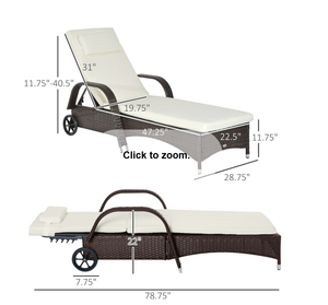 Sillón <span class=keywords><strong>Reclinable</strong></span> Individual Acolchado para Patio Exterior, <span class=keywords><strong>Tumbona</strong></span> Moderna de Mimbre para Playa, Villa, Jardín, Terraza y Proyectos - Product Image 4