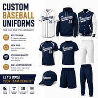 Ensemble de maillot de baseball personnalisé sublimé pour hommes, tenue professionnelle pour club sportif, chemise, pantalon, casquette, uniforme avec numéro de joueur