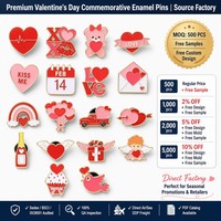 Pin Logo Valentine Custom Grosir, Badge Hati Romantis untuk Souvenir Pernikahan, Produsen Langsung dari Pabrik, Grosir