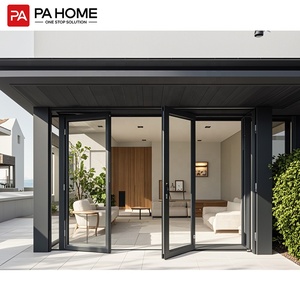 Porte pliante en aluminium pour balcon, double vitrage, verre trempé, insonorisée, moderne et luxueuse, sur mesure - Product Image 2