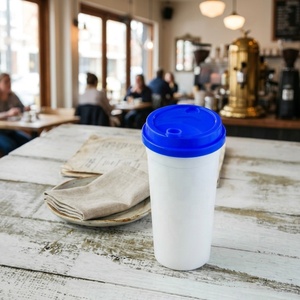 HACAMY Reusable PP <b>Plastic</b> Coffee <b>Cup</b> with Lid, Durable Lightweight Tumbler for Hot and Cold Drinks, BPA Free Design - Product Image 1