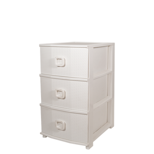 Organisateur de jouets empilable minimaliste Pratika Kool à 3 tiroirs, blanc PP, 375x370x610mm, armoire de rangement - Product Image 1