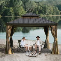 Haute qualité Morden BBQ fête Double toit en Polycarbonate 3*4M luxe en aluminium PC haut jardin extérieur Gazebos