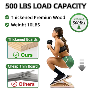 Wooden Tilt Board Foldable Portable Ragline Board Calf Stretching Squats <strong>Tiptoe</strong> Stool Calf Ankle Elastic Board - Product Image 6