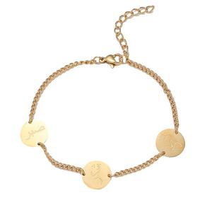 Islamico musulmano DIY Laser incisa formato personalizzato Tri oro moneta in acciaio inox bracciale per gli uomini e le donne stile arabico regalo personalizzato - Product Image 5