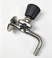 Válvula Sanitaria de Diafragma de Acero Inoxidable 316L con Codo de 90 Grados y Conexión Tri-Clamp para Manguera, Válvula Higiénica para Bebidas
