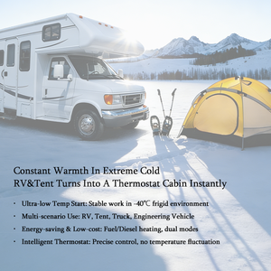 <span class=keywords><strong>Calentador</strong></span> <span class=keywords><strong>de</strong></span> Estacionamiento Diésel <span class=keywords><strong>de</strong></span> 12V/24V CC y 110-240V CA, Kit Integrado Todo en Uno con Control Remoto LCD para Camiones, Autocaravanas y Furgonetas - Product Image 6