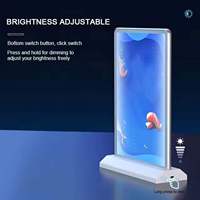 Panneau publicitaire LED rectangulaire rechargeable double face A4/A5 pour bureau, boîte lumineuse publicitaire en acrylique avec panneaux en verre trempé
