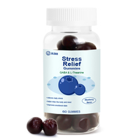 Complément alimentaire en gommes à la saveur de myrtille infusé de GABA et de L-théanine pour calmer l'humeur et détendre le corps, soulagement du stress