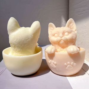 Wholesale Cute Cat Candle <b>Silicone</b> Mold PVC Animal Soy Wax Mould for Cats Lovers Home Decor Gift Cake <b>Tool</b> in Bag Box Packaging - Product Image 2