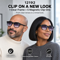 Lunettes de soleil magnétiques 5 en 1 à clipser, unisexes, polarisées UV400, monture de lunettes de vue, ensemble de verres interchangeables