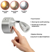 Lampe de lecture intérieure USB pour camping-car, lampe de chevet LED 3W, applique murale rotative pour camping-car, éclairage spot pour bateau et camping-car