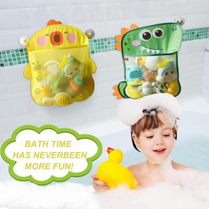 Sac de rangement en filet pour jouets de bain pour bébés avec ventouse, organisateur de jouets de baignoire pour enfants, sac de rangement en tissu en forme d'animaux de dessin animé pour poupées - Product Image 2