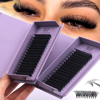 Plateaux de Cils en Cachemire Noir Mat Personnalisés Doux, Fournitures en Gros pour Extensions de Cils et Volume Individuel