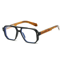 Nouvelles montures de lunettes de jeu sans monture de style européen et américain, design à double pont, anti-lumière bleue, pour un look élégant en forme de diamant