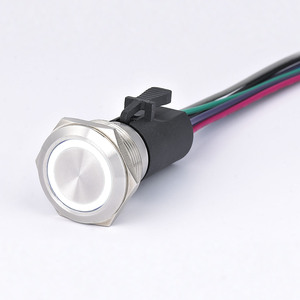 ONPOW Interruptor de Botón Pulsador Marino Metálico Iluminado Momentáneo de 22mm con Conector - Product Image 1
