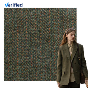 100% <span class=keywords><strong>tissu</strong></span> de revêtement en <span class=keywords><strong>laine</strong></span> australienne pour manteau pour femme fil de motif à chevrons tissé organique écologique et naturel teint - Product Image 1