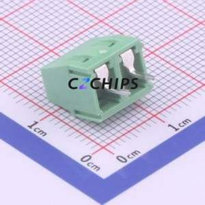 WJ127-5.0-2P Screw Terminal Block Through hole Component (THT),P=5mm Connector 1x2P 5mm Green Through Hole - Product Image 2