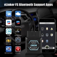 Vgate VLinker FS ELM327 Bluetooth para Ford FORScan BIMMERCODE HS MS CAN, Lector de Códigos, Herramienta de Codificación Elm327, Escáner OBD2