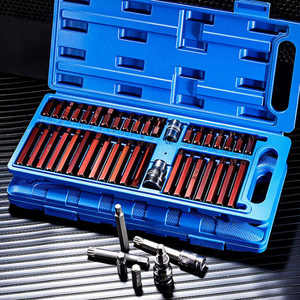 40pcs Metric Socket <b>Set</b> 1/2'' 3/8'' Adaptor Drive Shank Hex Torx Spline Star Impact OEM Chrome Vanadium Steel Hard Case Hand - Product Image 4