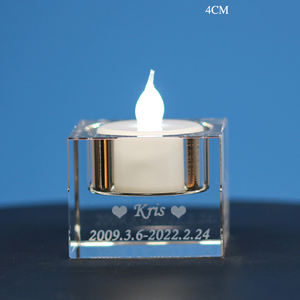 <span class=keywords><strong>Photo</strong></span> de cristal gravée au laser 3d personnalisée Chandelier carré en cristal K9 Bougeoirs en cristal K9 Stand Home Decor - Product Image 6