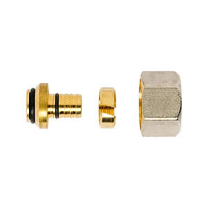 Conector para Tubería Multicapa de Metal y Plástico 16x2 con Junta Tórica y Tuerca Hexagonal para Mangueras de Plomería - Product Image 1