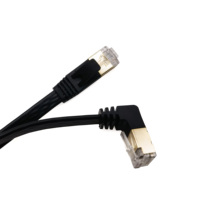 Conector de puente de red blindado RJ45 CAT6A Cable plano de cobre de 90 grados en ángulo recto hacia arriba/abajo/izquierda/derecha Super Categoría 6