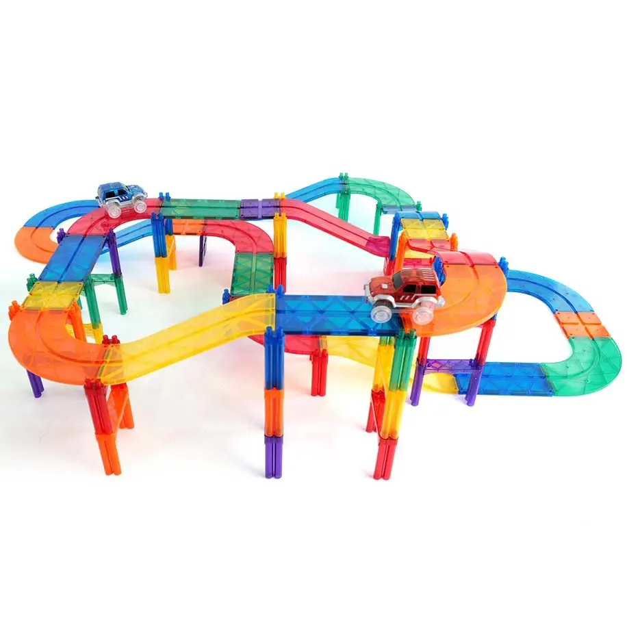 MNTL 108 Pcs Brinquedo de telha magnética haste educacional Carro de Construção Conjunto de pista de corrida de ferroviário brinquedos para crianças