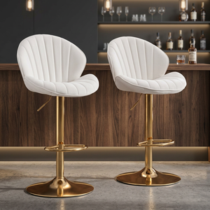 Tabouret de bar moderne et écologique en métal avec structure métallique, design minimaliste, mobilier d'îlot de cuisine, siège stable à hauteur de comptoir - Product Image 1