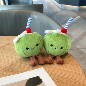 趣味阿鲁巴椰子绿色毛绒钥匙扣毛绒公仔挂件玩具带包新品女童礼品 - Product Image 2