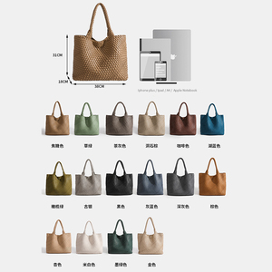 Sac fourre-tout en cuir PU tissé à la main pour femmes Sac à bandoulière portable Vente en gros en usine - Product Image 6