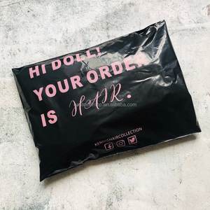 Beautiful Glossy Black Poly Mailer Garment Express Customized Logo Printed Plastic Shipping <b>Bags</b> for Clothing Boutique - Product Image 5