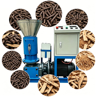 Moulin à granulés de bois à matrice plate 15KW avec roulement, production de 150-250kg/h, 380V, certifié CE
