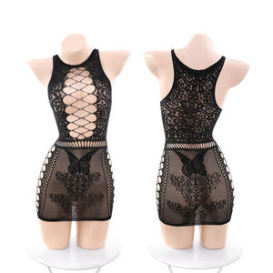 Vestido de una Pieza Transparente de Malla Jacquard Calada, Lencería Romántica, Uniforme Sexy, Lencería Sensual Estilo <span class=keywords><strong>Victoria</strong></span>'s <span class=keywords><strong>Secret</strong></span> - Product Image 2