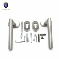 Poignée de porte moderne en acier inoxydable brossé avec couvercle de serrure pour ensemble de poignée de porte intérieure de maison et appartement