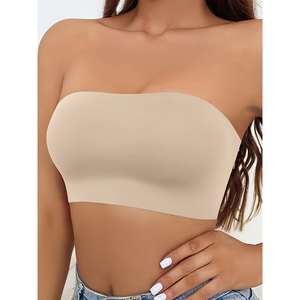 Women's Comfortable 1/2 Cup <b>Bra</b> Anti-Slip <b>Invisible</b> Seamless Without Padding Integrated Zero Sensation <b>Strapless</b> <b>Bra</b> in Stock - Product Image 5