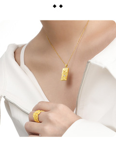 Wholesale 18k Gold Plated <strong>Unique</strong> <strong>Necklace</strong> Engraving Pendant <strong>Necklace</strong> 925 Sterling <strong>Silver</strong> <strong>Necklace</strong> - Product Image 6