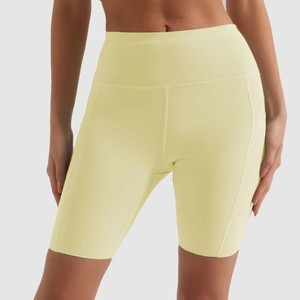 Shorts de Yoga de Cintura Alta a la Moda, Tela Elástica sin Sensación de Estrujamiento, Doble Uso para Entrenamiento de Yoga, Ropa Casual de Calle, Múltiples Colores - Product Image 5