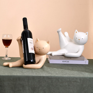 Cat Wine Rack Resin Bottle Holder Modern Decor For Living Room Tabletop Display Gift - Product Image 4