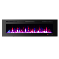 Cheminée électrique murale encastrée à flamme artificielle moderne avec télécommande pour salon