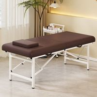 Avec table de massage pliable en métal en cuir synthétique Hôtel Sober Portable en alliage d'aluminium Salon de beauté Lit à cils Lit spécial Spa