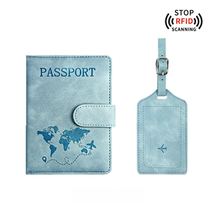YOUSHENG GR030 <span class=keywords><strong>Étiquette</strong></span> de bagage en cuir PU durable avec logo personnalisé, anti-RFID, multifonction, <span class=keywords><strong>porte</strong></span>-passeport - Product Image 5