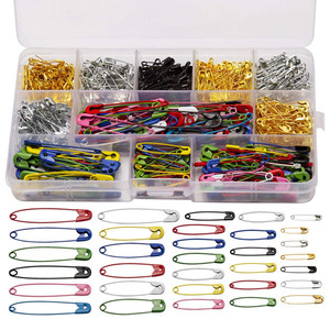 500 <span class=keywords><strong>épingle</strong></span>s de sûreté de 7 tailles, assorties, durables, grandes et petites (19 mm - 50 mm) pour la maison, le bureau, l'artisanat et la couture - Product Image 1